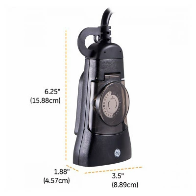 GE Outdoor Plug-In 24-Hour Mechanical Timer 2 GE Outdoor Plug-In 24-Hour Mechanical Timer - Image 2