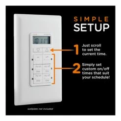Jasco MyTouchSmart Simple Set In-Wall Timer -Lighting Appliance Controllers Shop JA26893P1 media 005