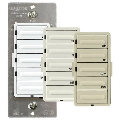 Leviton Decora Preset Countdown Timer Wall Switch (1/4, 1/2, 1, 2 Hr) 2 Leviton Decora Preset Countdown Timer Wall Switch (1/4, 1/2, 1, 2 Hr) - Image 2
