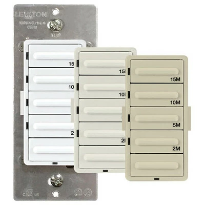Leviton Decora Preset Countdown Timer Wall Switch (2, 5, 10, 15 Min) 2 Leviton Decora Preset Countdown Timer Wall Switch (2, 5, 10, 15 Min) - Image 2
