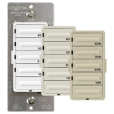 Leviton Decora Preset Countdown Timer Wall Switch (10, 20, 30, 60 Min) 2 Leviton Decora Preset Countdown Timer Wall Switch (10, 20, 30, 60 Min) - Image 2