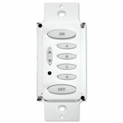 PCS PulseWorx UPB Wall Controller, Load Relay, 8A, 6 Button -Lighting Appliance Controllers Shop PCKPLR6x media White 011