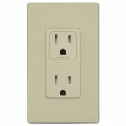PCS SimpleWorx Split Duplex Wall Receptacle 10 PCS SimpleWorx Split Duplex Wall Receptacle -Lighting Appliance Controllers Shop PCRAM15x media Ivory 020