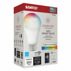 SATCO Starfish Wi-Fi 10W LED A19 RGB And Tunable White Smart Bulb -Lighting Appliance Controllers Shop SFS11254 media 002